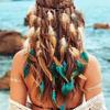 Bohemian headdress Tibetan rainbow wig headband Indian feather headdress headwear