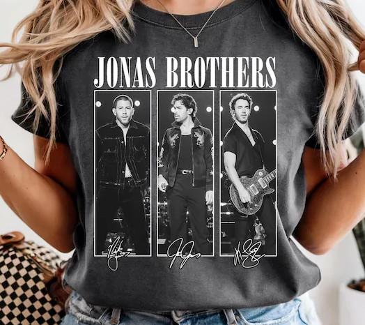 Футболка с коротким рукавом Jonas Brothers Tour 2025, угольного цвета, KV39618, унисекс