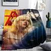 1PC Billie Eilish Print Flannel Blanket, High quality Comfortable for All Seasons, Home Decor, Warmth and Comfort, Perfect for Christmas Gifts