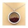 Pierres et Minéraux. Collier Rubis brut. Modèle Médaillon 25 mm. Couleur Argent.