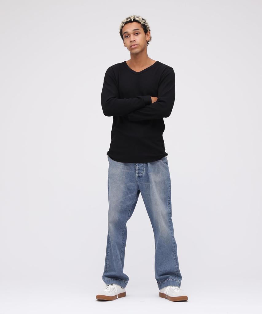 AVIREX DAILY L/S THERMAL V-NECK T-SHIRT 783-3930008 black