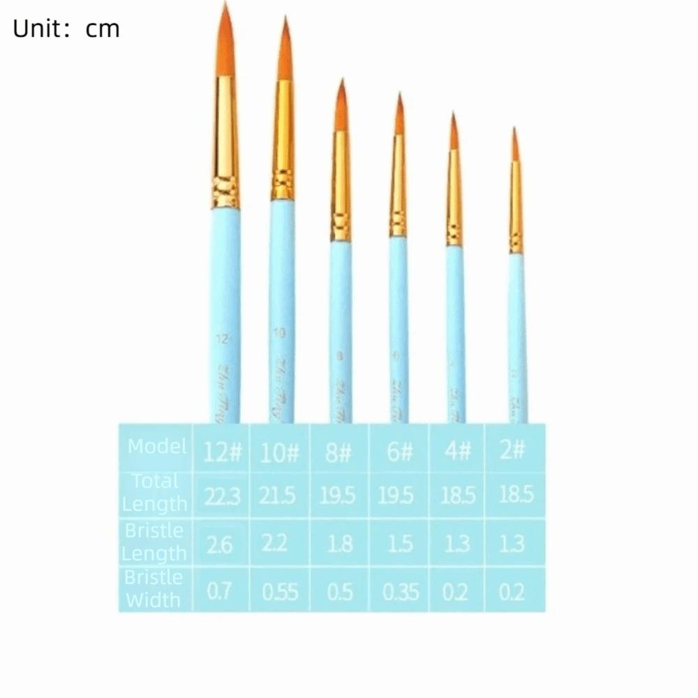 6PCS blue hand grips 6pcs pointed line drawing brushes nylon drawing tools art craft creation
