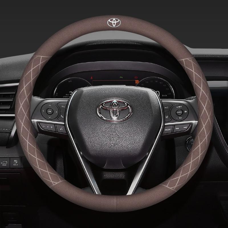 For Toyota 2026 Hot Hub Caps 38cm Suede Car Steering Wheel Cover For Toyota Hilux Aygo Corolla Yaris Rav4 Camry CHR 15 Inch Non
