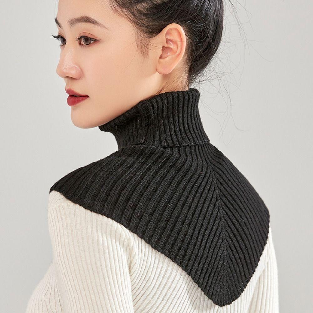 Аксессуары для украшения одежды Водолазка Ложный воротник Однотонный Шерстяной шарф Осень Зима