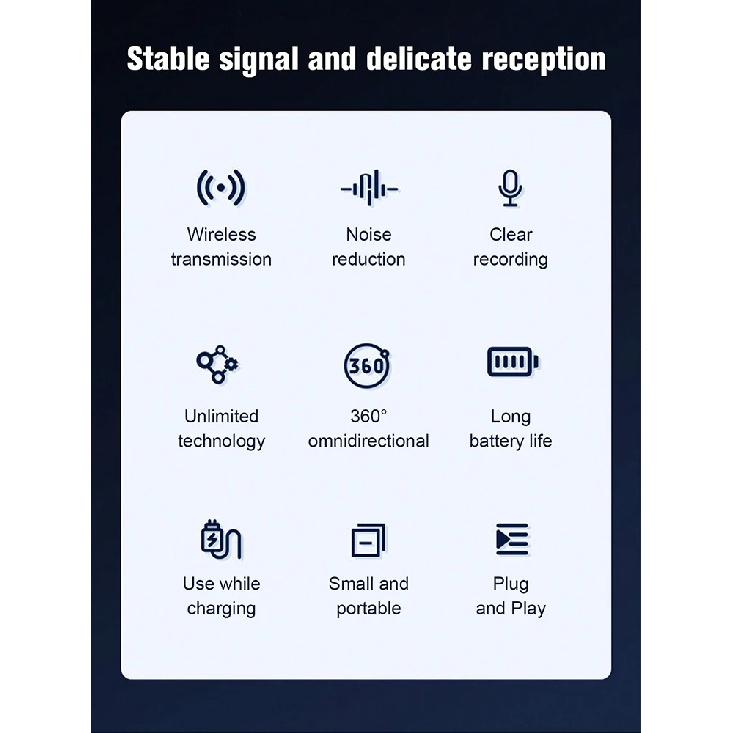 Wireless bluetooth microphone, lavalier radio microphone, video vlog live recording microphone, Type C interface microphone