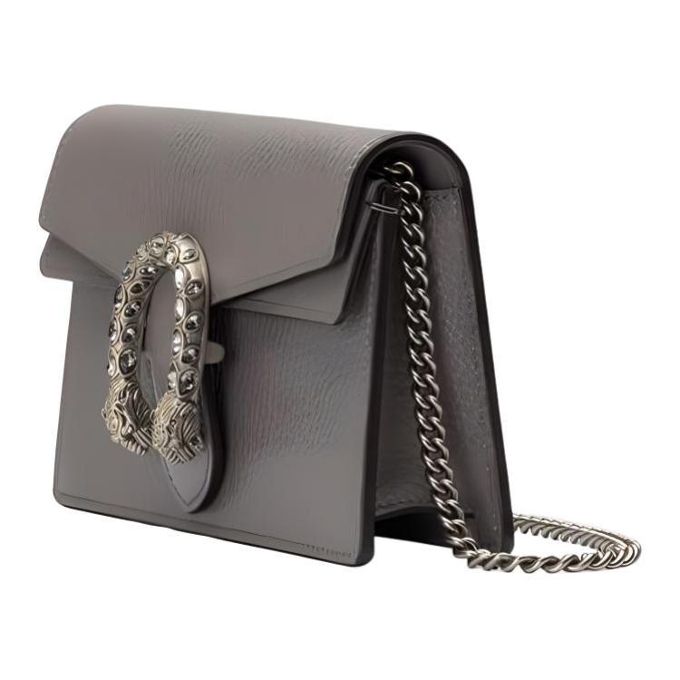 GUCCI Dionysus Leather Chain Bag, Crossbody Bag, Shoulder Bag Women's Gray 476432-CAOGN-1293