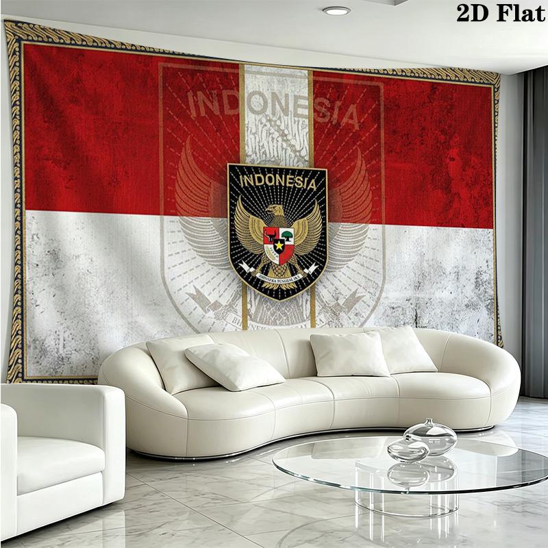 Timnas Indonesia Logo Wall Tapestry Aesthetic Wall Hanging Printed Fabric Blanket Decorative Tapestries for Bedroom Living Room Home Decor