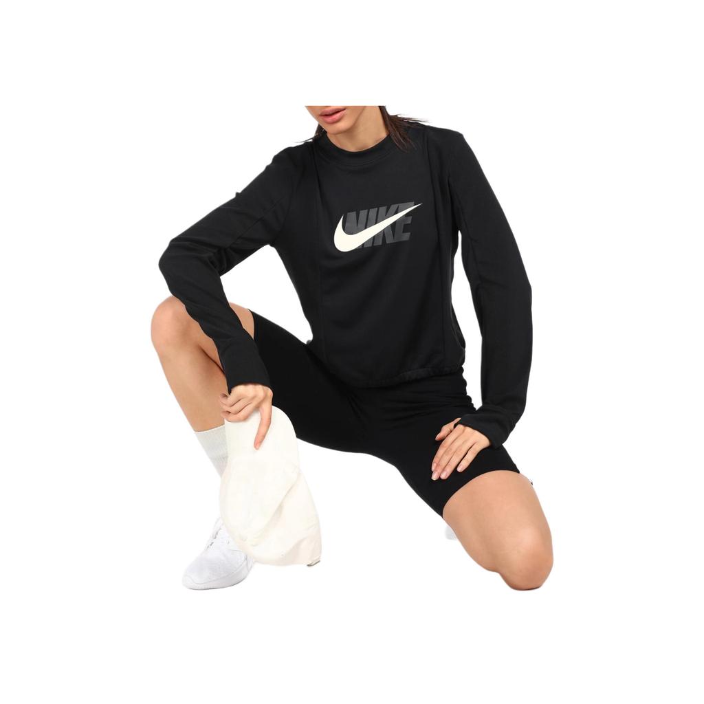 Nike Футболка с логотипом American Vintage с пряжкой на большой палец, спортивная, для бега, с длинным рукавом, женская, черная DD6943-010