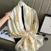 Women Scarf Silk Scarves Spring And Summer Fashion Printing Shawl Temperament Long Wrap Thin For Travel Warm Neck Sun Protection