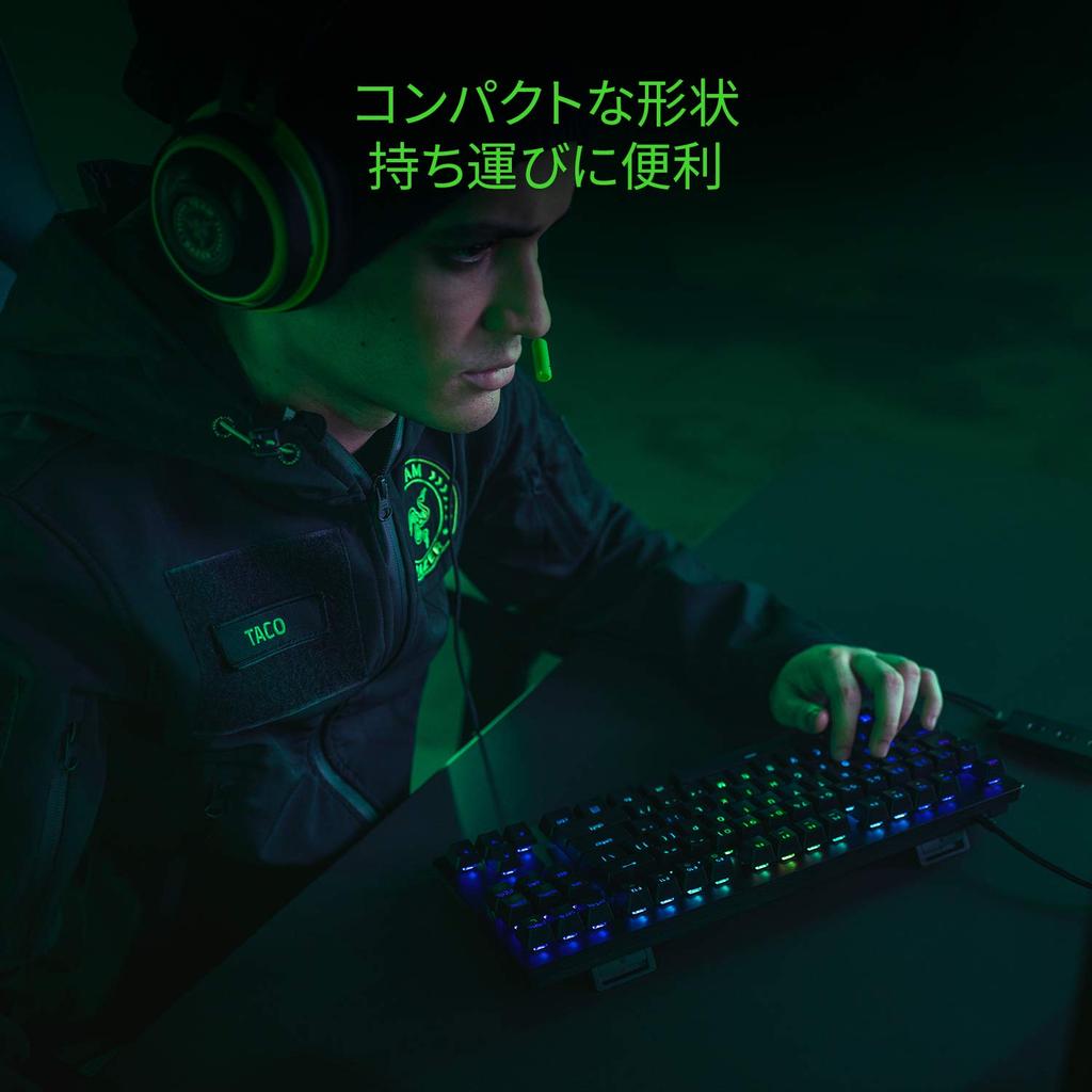 Razer Игровая клавиатура Huntsman Tournament Edition JP Линейный оптический переключатель Японская раскладка JP Сверхскоростная работа Линейная тактильная клавиатура Без цифрового блока
