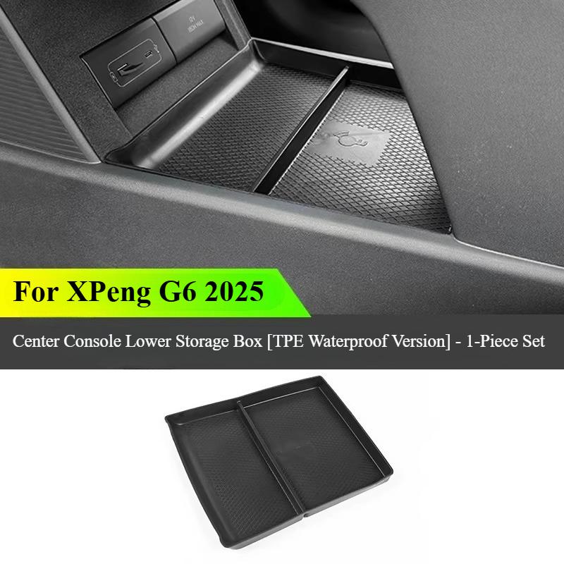 For XPeng G6 2025 Center Console Lower Storage Box Anti-Slip Car Interior Organizer Tray
