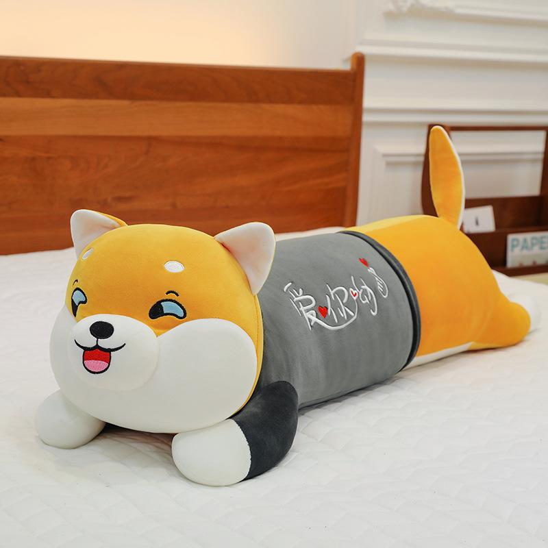 Кукла хаски милая большая плюшевая игрушка лежащая кукла-собака спящая подушка для объятий подарок для девочки на день рождения