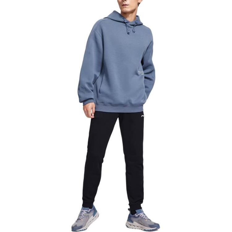 Li Ning Sports Lifestyle Series однотонные свободные дышащие удобные повседневные брюки мужские низы черного цвета AKLTD51-1