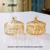 French Luxury Crystal Glass Candy Bowl: Exquisite Transparent Sugar or Jewelry Storage Jar