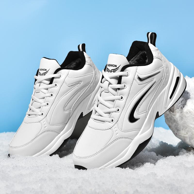 Мужские зимние кроссовки нескользящие водонепроницаемые уличные зимние спортивные туфли для мужчин Добавить хлопок теплая обувь для ходьбы 2024 Мужская хлопковая обувь