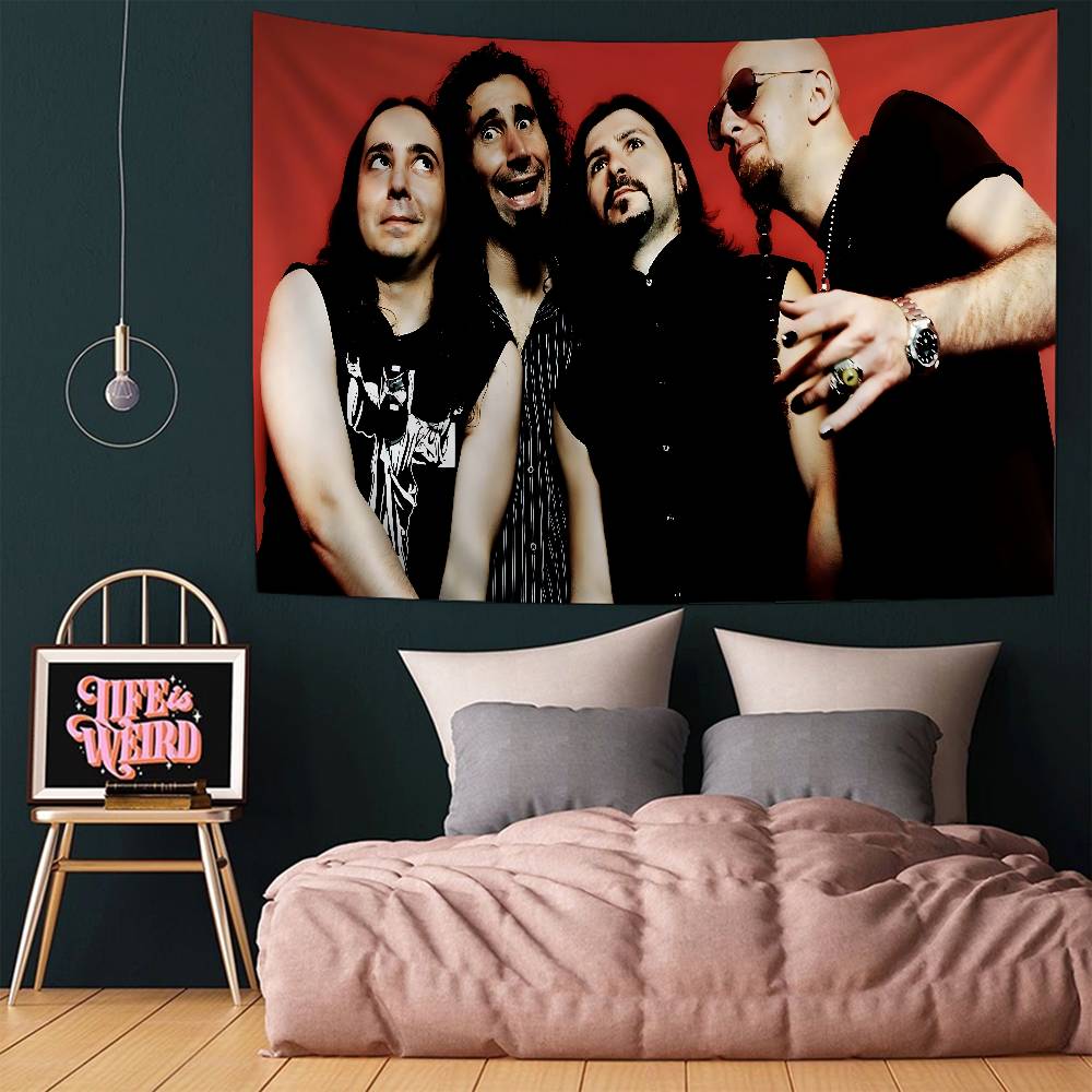 System Of A Down Группа Цветной Гобелен Настенное Полотно Хиппи Цветок Настенные Ковры Декор Комнаты в Общежитии Настенное Искусство Декор