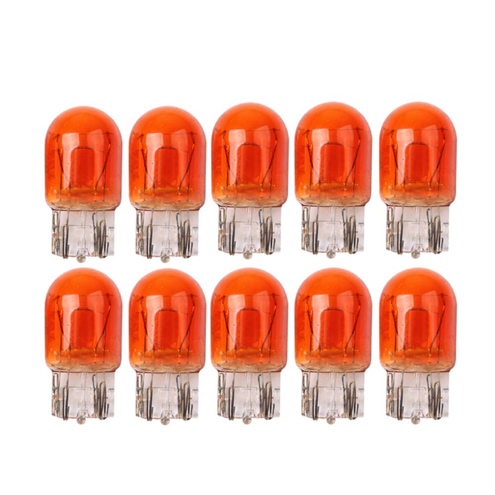 10x T20 7443 Сигнальная лампа W21/5W 3800K Галогеновая лампа Прозрачная оранжевая Дневные ходовые огни Стоп-сигналы Задние фонари Лампочки DRL