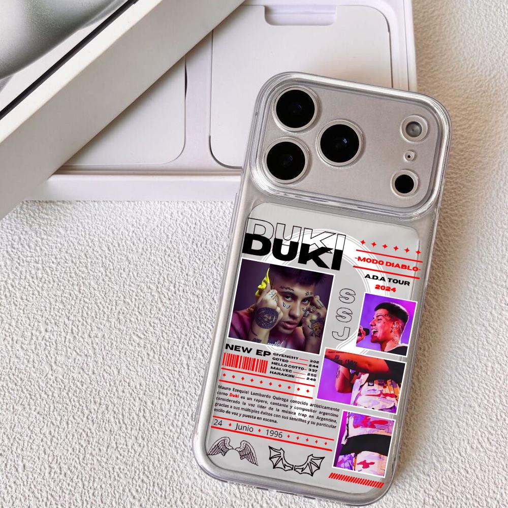 Модный чехол для телефона рэпера DUKI для iPhone 17 16 15 14 13 12 Pro Max Plus с магнитом, кристально прозрачный, для беспроводной зарядки