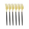 6Pcs Tea Fork Stainless Steel Tableware Set Fruit Fork Dinnerware Cutlery Set Gold Cake Snack Gold Salad Fork Kitchen Utensils