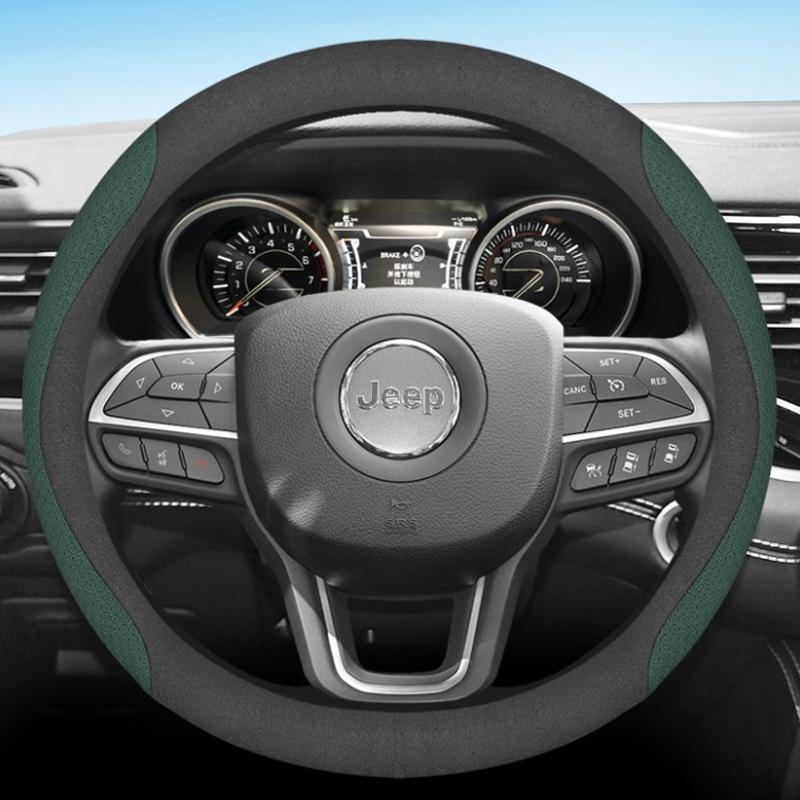 for Jeep Compass Avenger Wagoneer L Series III 4X4 Grand Wagoneer Car Steering Wheel Cover Leather Non-slip Auto Accessories rf1