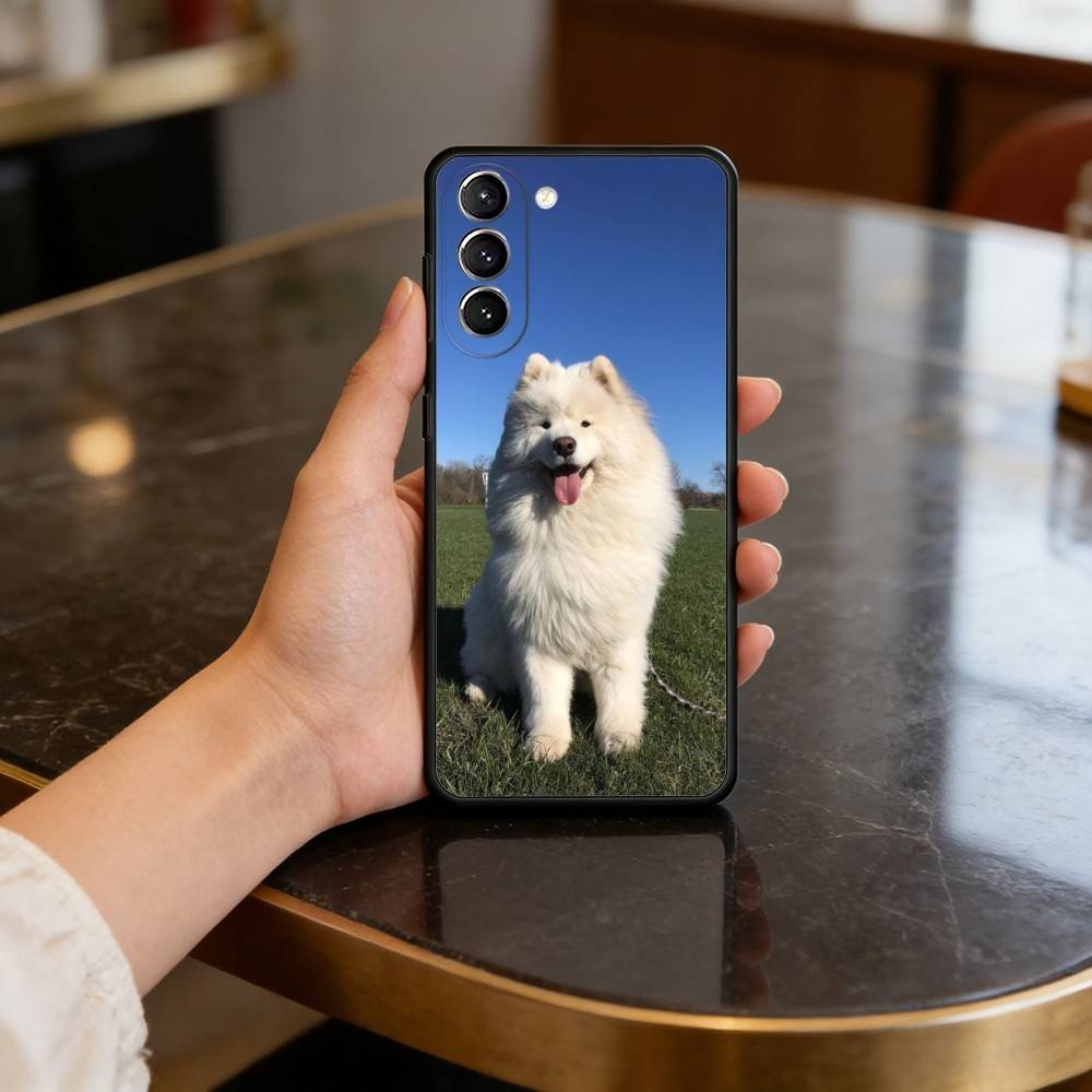Милый Чехол с Собакой Самоед для Samsung Galaxy S21 S25 FE S24 S23 Ultra S20 S9 S22 Plus S10 TPU Чехол