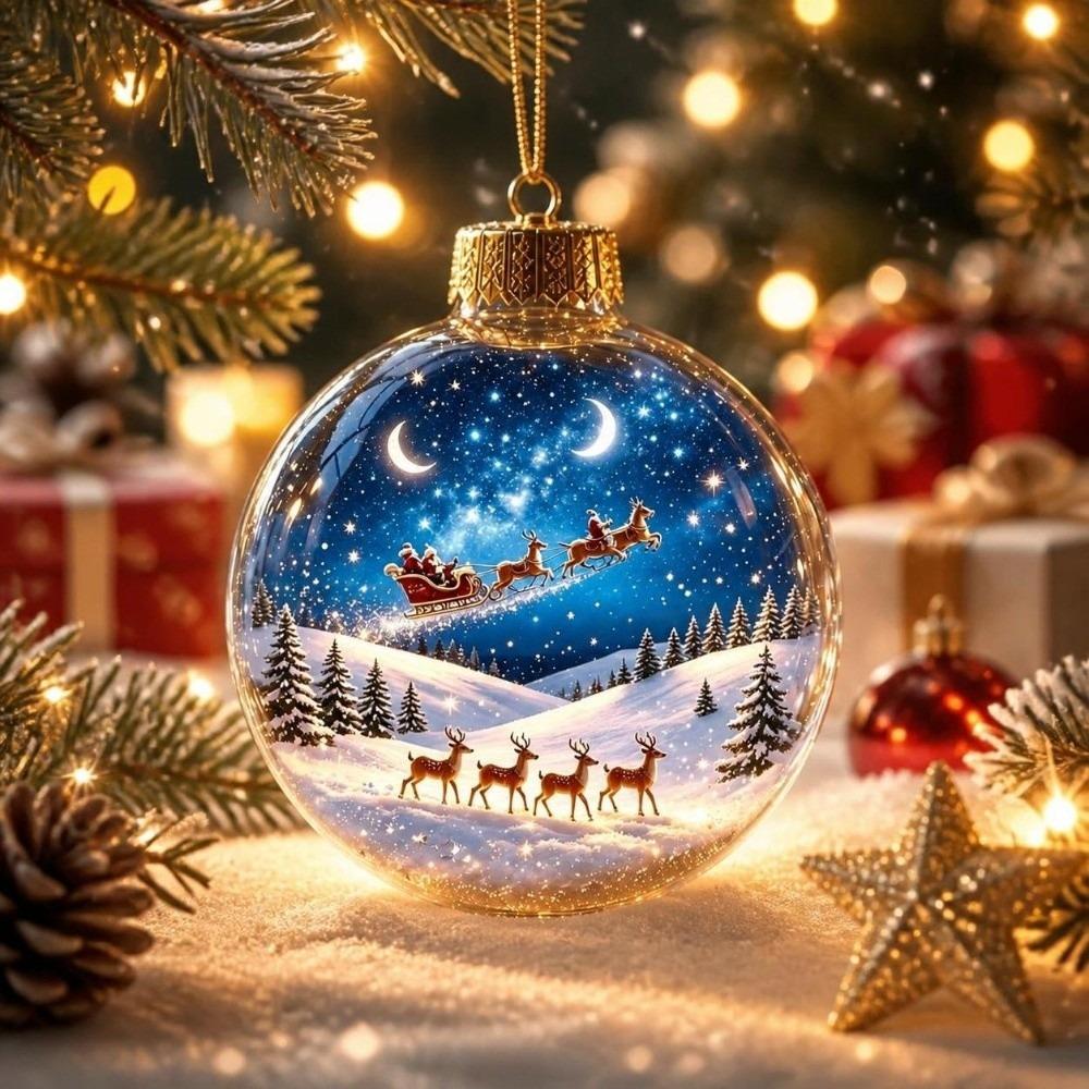 Snowman Christmas Tree Decor LED Lights Christmas Baubles Pendant Christmas Hanging Ball Xmas Gift