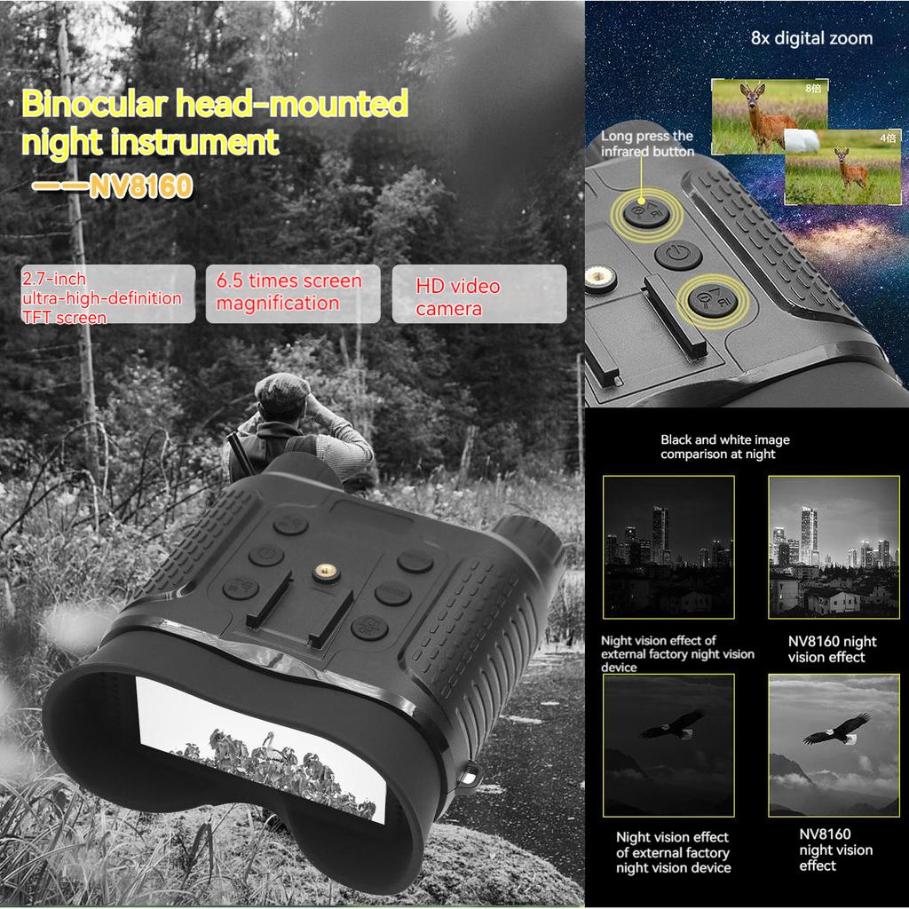 Открытый ночной телескоп ночного видения, цифровой бинокль высокой четкости, большой экран, инфракрасный шлем, прибор ночного видения