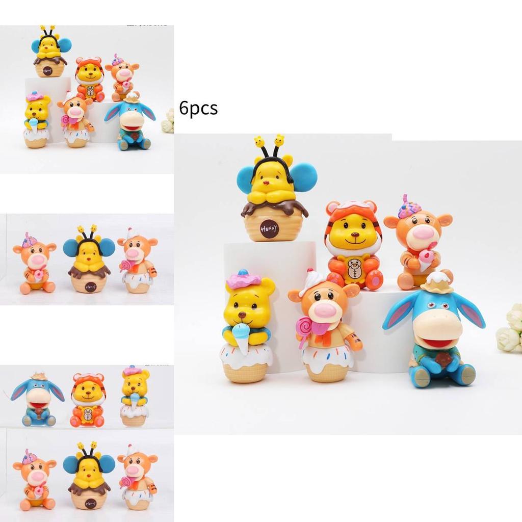 Cute 4th Generation Winnie The Pooh Tigger Piglet Eeyore Toy Figure Doll 8cm Plastic/plastic Anime Character Other