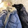 American New Trend Hooded Coat Cotton-padded Clothes Y2K Street Retro Zipper Hooded Down Jacket Parkas Winter Thick Coat