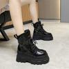 Fashion 2024 New Fashion Trend Street Cool Lace-up Combat Women Boots 7cm Chunky Heel Platform Women Boots Thick Height Casual Boots