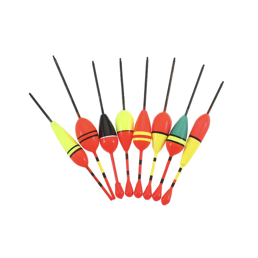 Набор из 8 поплавков для рыбалки, поплавок для рыбы, поплавок для рыбалки с подсветкой, поплавок смешанного цвета регулируемого размера, рыболовные принадлежности