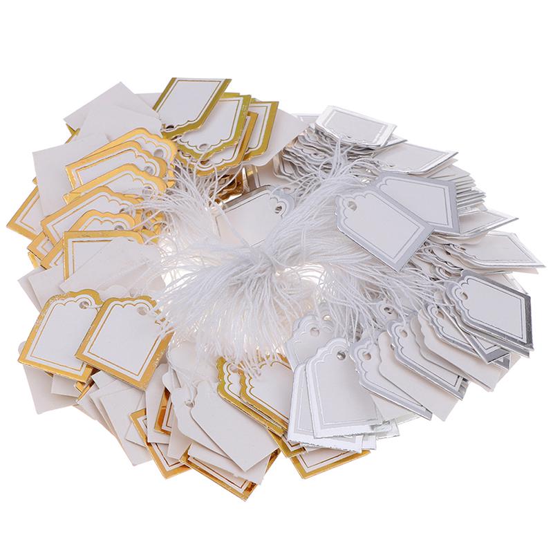 200 шт., этикетка с золотой каймой, шнурок для билетов, ювелирные изделия, ценники