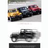 1:32-масштабный Jeeps Wrangler Rubicon 1941, модель игрушечного автомобиля, автомобиль с высокой имитацией, звуком и светом, коллекция внедорожных сплавов, игрушечный автомобиль для детей