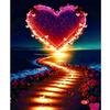 Рамка Diy акриловая краска по номерам наборы сердце пляжный пейзаж настенная художественная картина ремесленные картины по номерам для домашнего декора 40x50