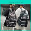 Trendy Letter Graffiti Style Neutral Large Capacity Student Backpack Teens For