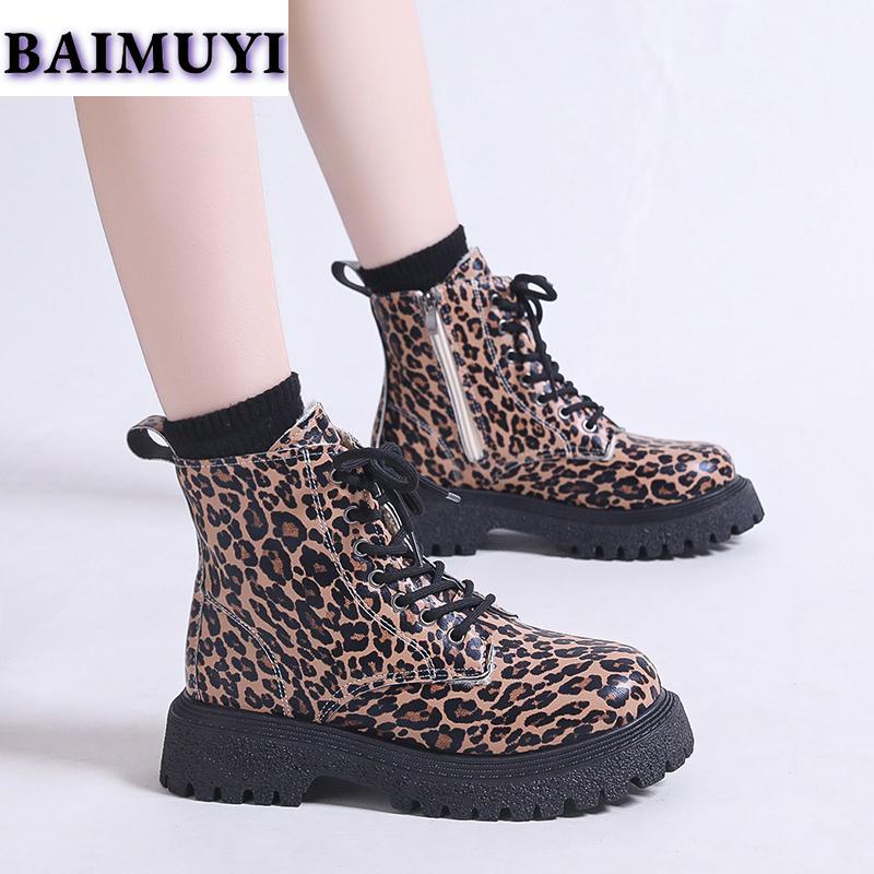 Леопардовые балетки на платформе женские ботильоны теплая обувь 2025 года трендовые дизайнерские короткие плюшевые ботинки челси повседневные прогулочные женские ботинки
