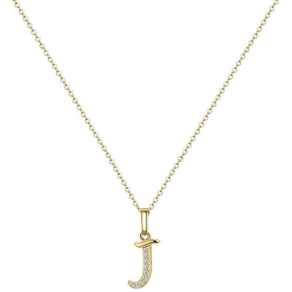 Европейское и американское простое и модное женское ожерелье с 26 заглавными буквами, позолоченное 14-каратным серебром, аксессуары для ожерелья с микро-набором циркония