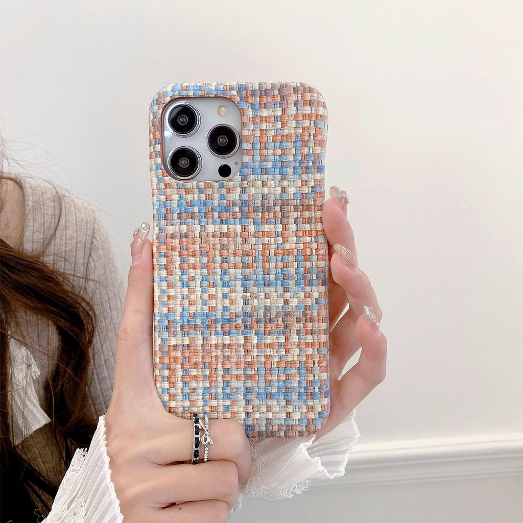 Роскошный Плетеный Классический Стиль В Сочетании С iPhone 15 14 13 12 11 Pro Max PU Одиночный Чехол Адаптивный Чехол Защитный Чехол