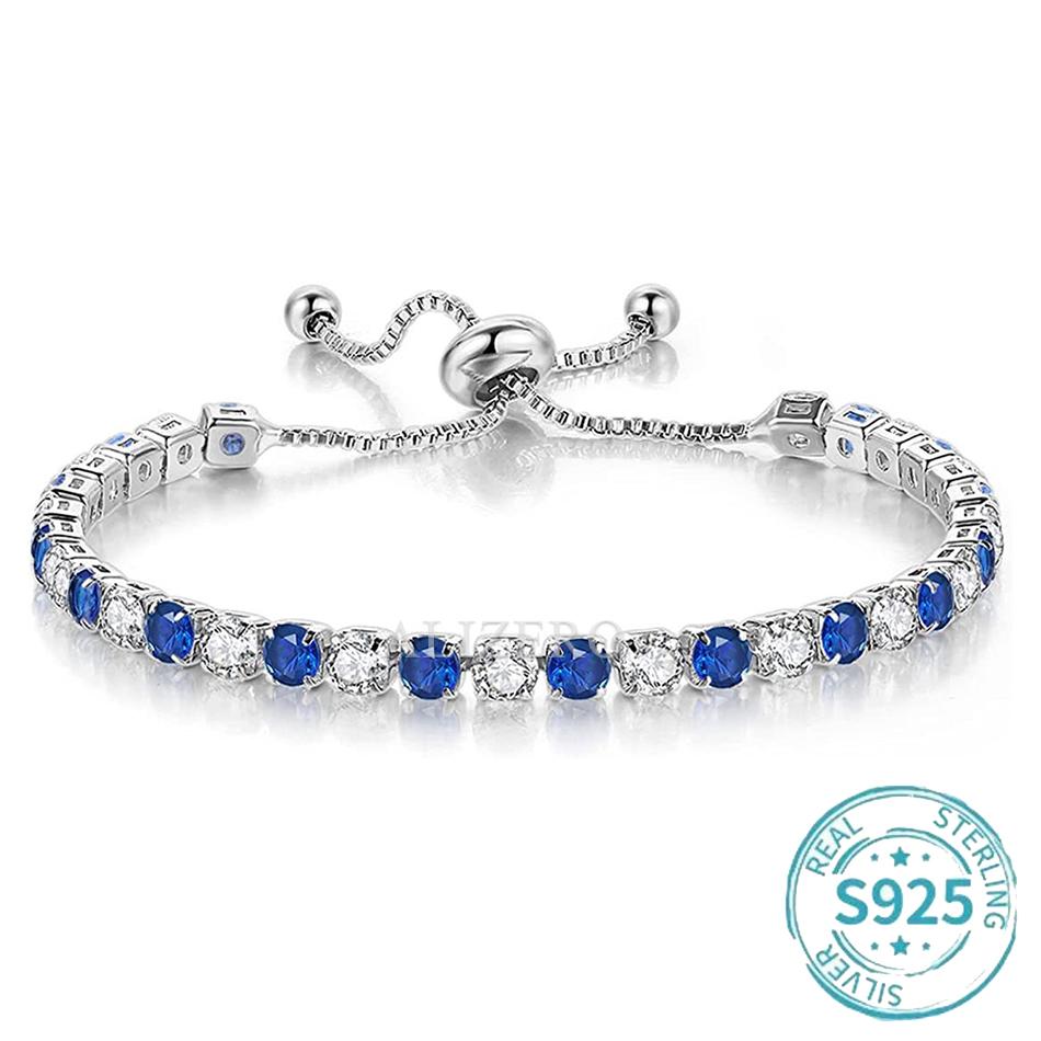 ALIZERO S925 Silver Bracelet Multicolor Zirconia Tennis Bracelets For Women Fashion Luxury Charm Jewelry