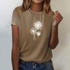 Женская модная повседневная футболка с коротким рукавом и круглым вырезом с принтом, топ