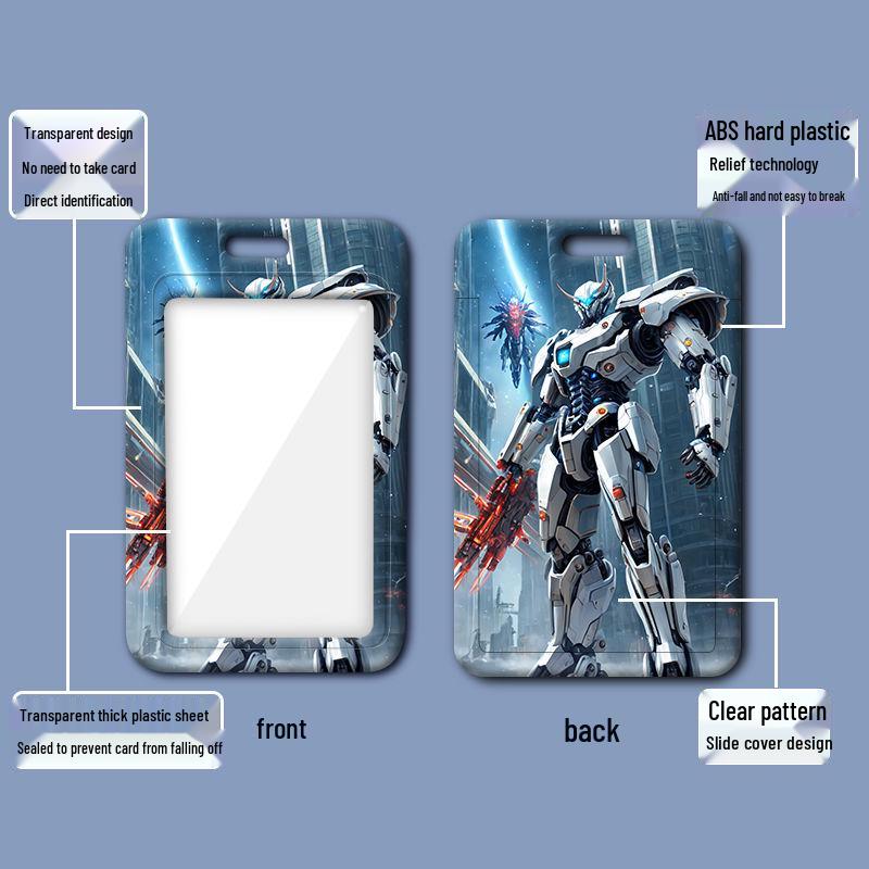 Пластиковый выдвижной держатель для ID-карты на тему Gundam для студентов
