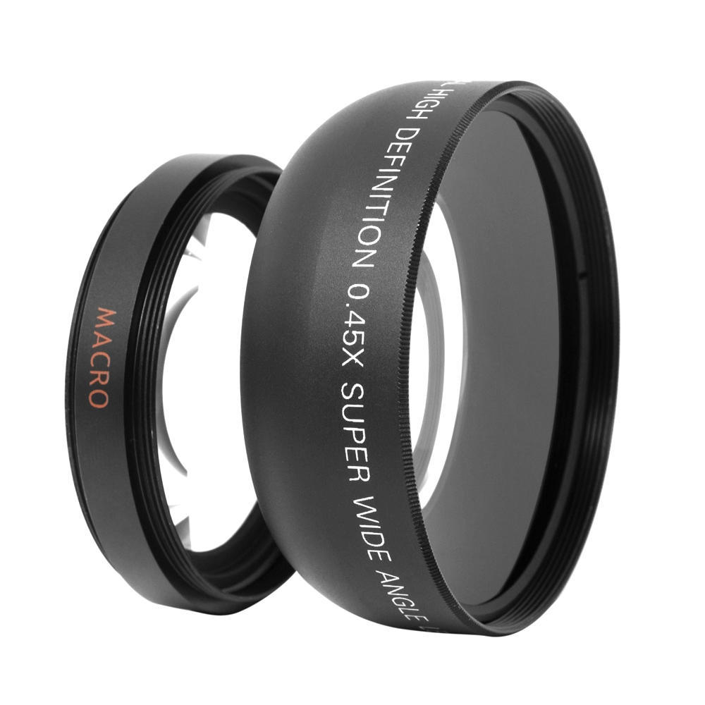 HD 52MM 0.45x Wide Angle Lens with Macro Lens Replacement for Canon Nikon Pentax 52MM DSLR Camera