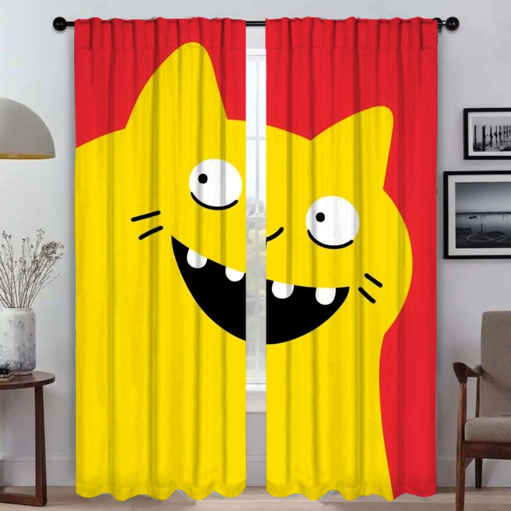 Funny Cat Blackout Curtains for Camera Window Curtain for Room 2 Panel Home Interior Curtains Partition Halloween Decoration