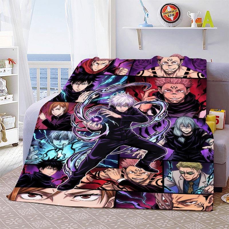 Jujutsu Kaisen Soft Warm Flannel Blanket Throw Cozy Lightweight Blanket for Sofa Bed Home Decor -QJY