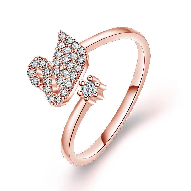 2022 Korean Fashion Women's Diamond Flash Open Ring - Stylish Hollow Design