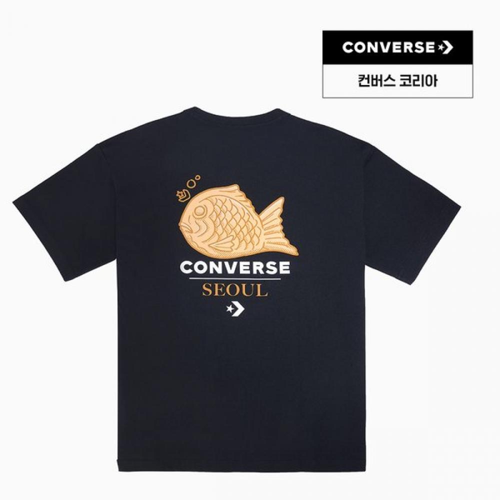 Converse CoTTon Bungeoppang Seoul CiTy T shirT Black Mch647 023