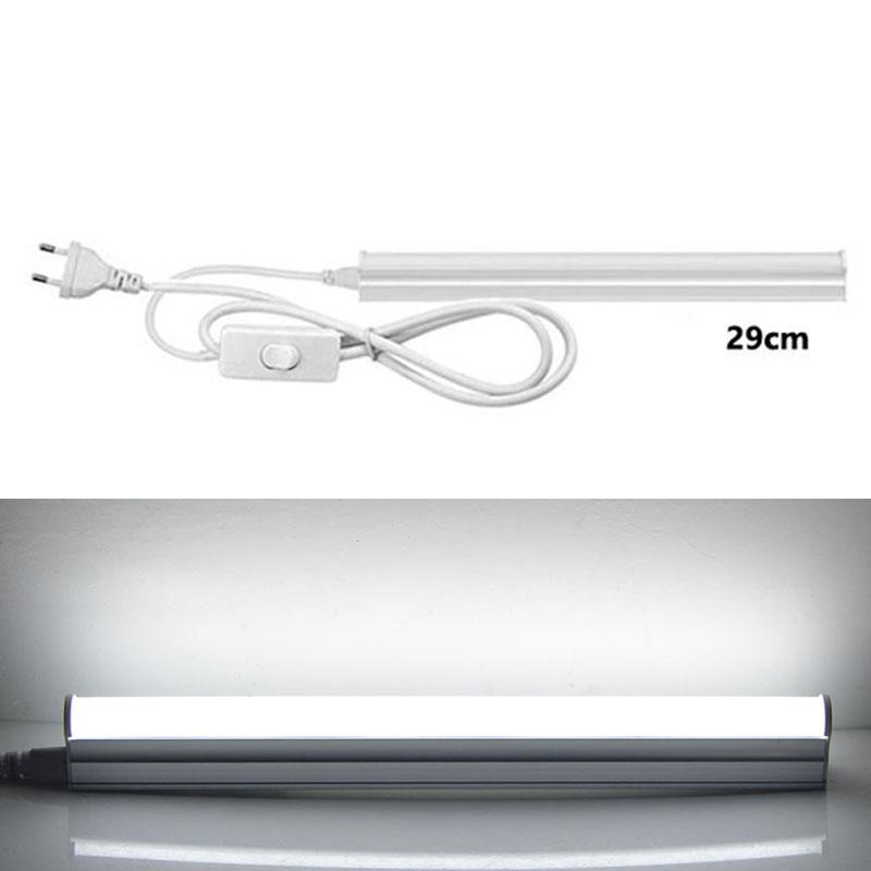 Светодиодный настенный светильник для кухни, 220 В, светодиодный светильник под шкафом, 6 Вт, 10 Вт, T5, алюминиевые светодиодные фонари для домашнего освещения с вилкой европейского стандарта
