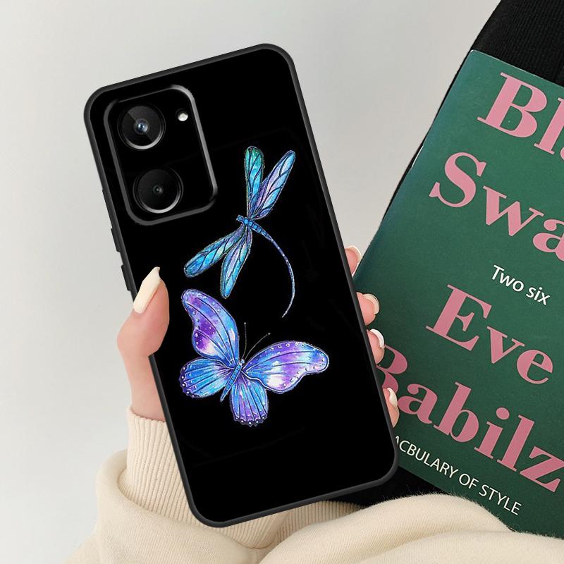 Животное Стрекоза Арт Для Realme 12 9 10 11 Pro Plus GT5 C67 C55 C53 C51 C35 C33 C30 C25s C21Y C11 GT Neo 5 Чехол