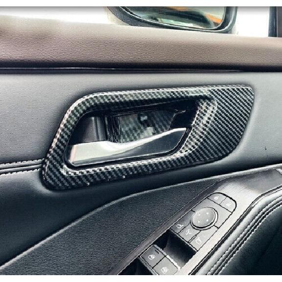 For Nissan Rogue 2021-23 Carbon Fiber pattern Inner Door Handle Bowl Cover Trim