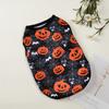 Dog Summer Clothes Small Medium Dogs Cats Soft Halloween Pumpkin Print Breathable Pets T-shirt Party Yorkshire Chihuahua Costume